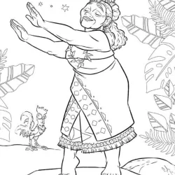 Moana para imprimir e colorir