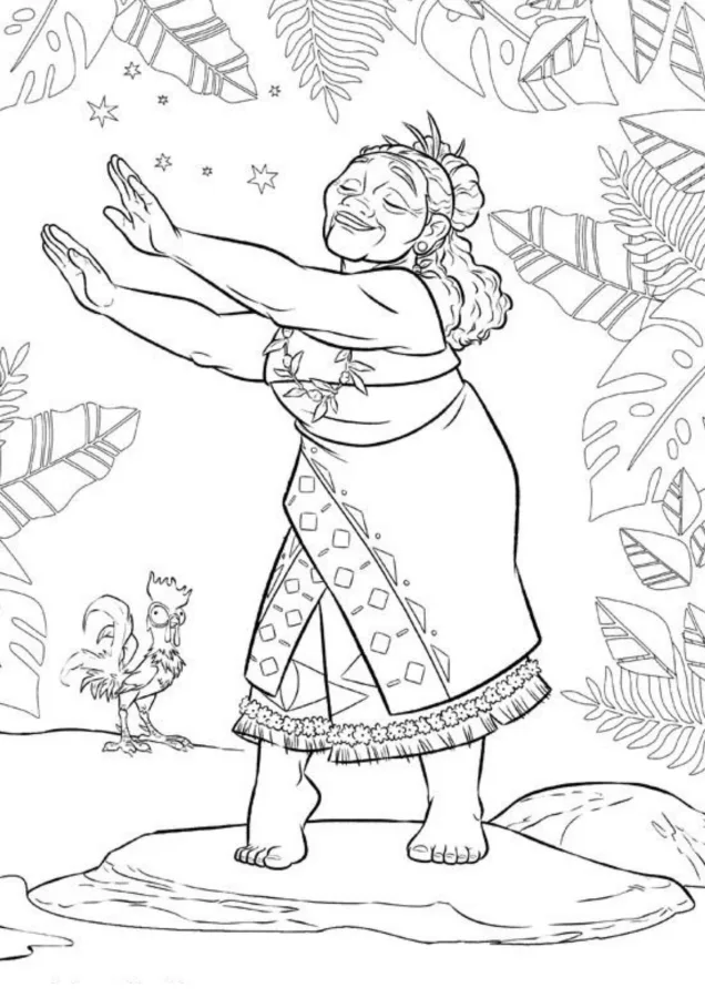 Moana para imprimir e colorir