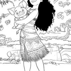Moana para imprimir e colorir