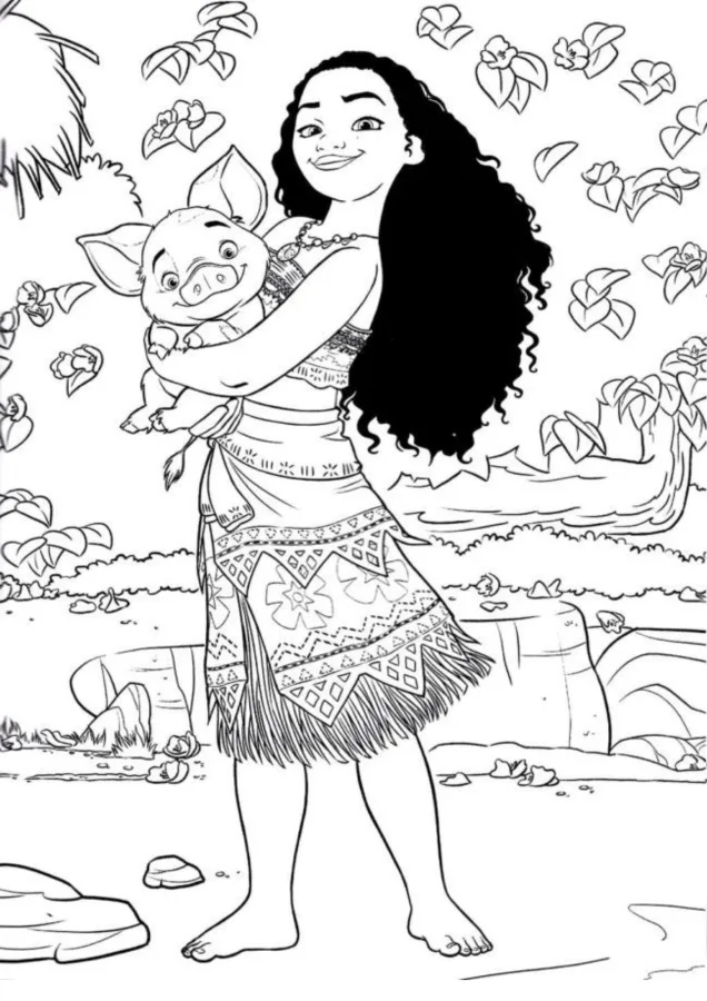 Moana para imprimir e colorir