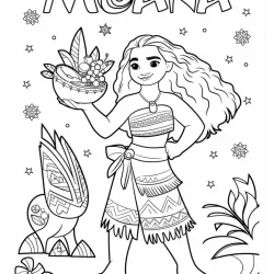 Moana para imprimir e colorir