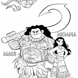 Moana para imprimir e colorir