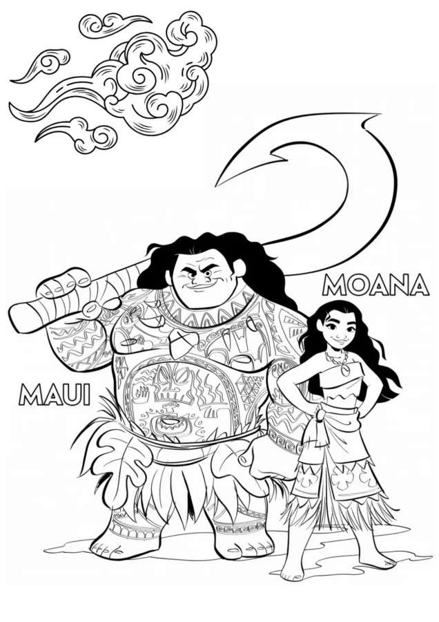 Moana para imprimir e colorir