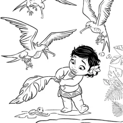 Moana para imprimir e colorir