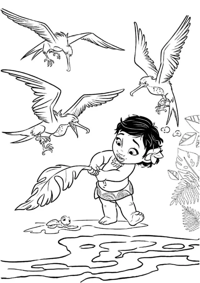 Moana para imprimir e colorir