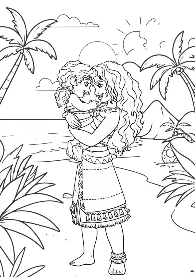 Moana para imprimir e colorir