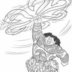 Moana para imprimir e colorir