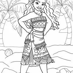 Moana para imprimir e colorir