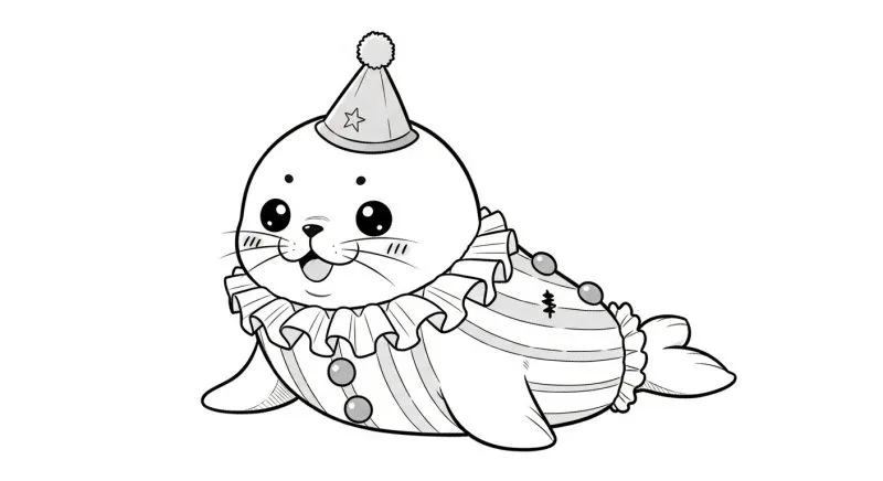 Foca para imprimir e colorir
