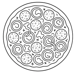 Pizza para imprimir e colorir