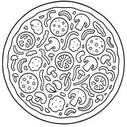 Pizza para imprimir e colorir