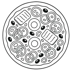 Pizza para imprimir e colorir