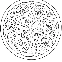 Pizza para imprimir e colorir