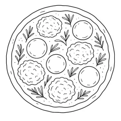 Pizza para imprimir e colorir