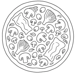 Pizza para imprimir e colorir