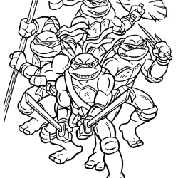 Tartarugas ninja para imprimir e colorir
