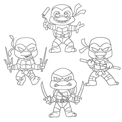 Tartarugas ninja para imprimir e colorir