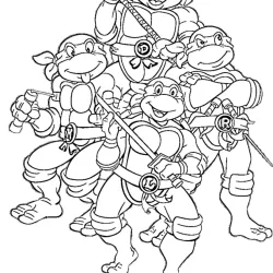 Tartarugas ninja para imprimir e colorir