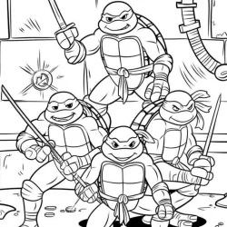 Tartarugas ninja para imprimir e colorir