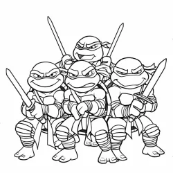 Tartarugas ninja para imprimir e colorir