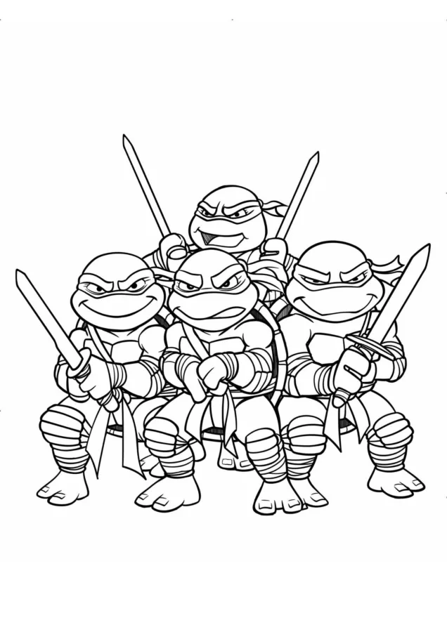 Tartarugas ninja para imprimir e colorir
