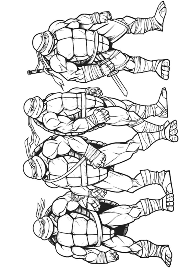 Tartarugas ninja para imprimir e colorir