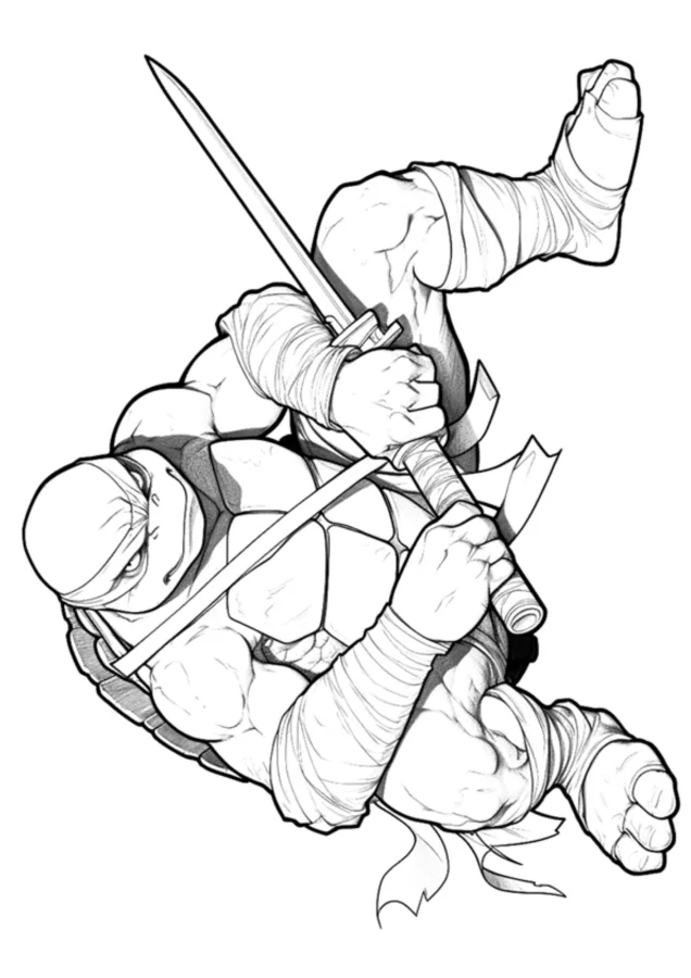 Tartarugas ninja para imprimir e colorir