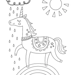 Unicórnio para imprimir e colorir