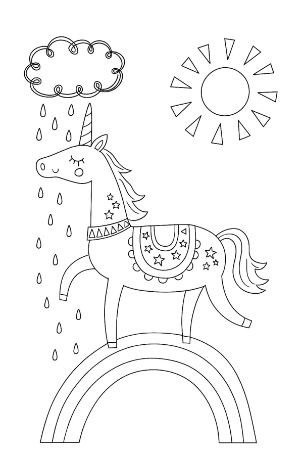 Unicórnio para imprimir e colorir