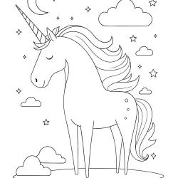 Unicórnio para imprimir e colorir