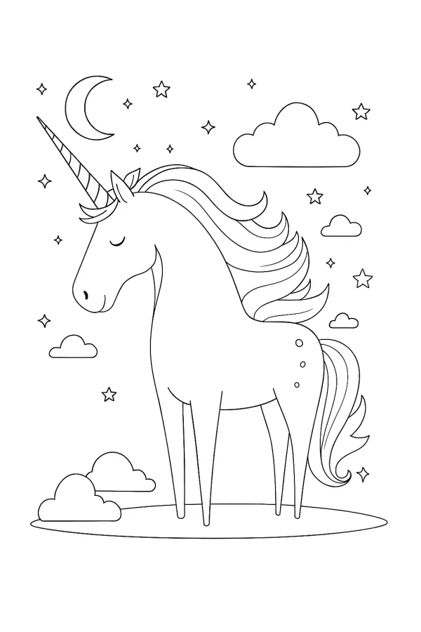 Unicórnio para imprimir e colorir