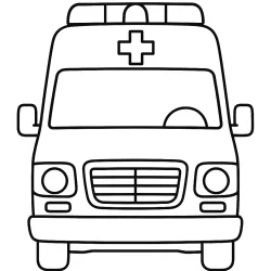 Ambulância para imprimir e colorir