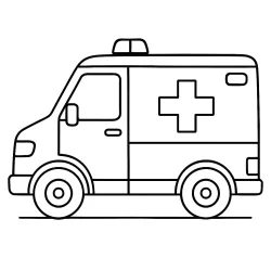 Ambulância para imprimir e colorir