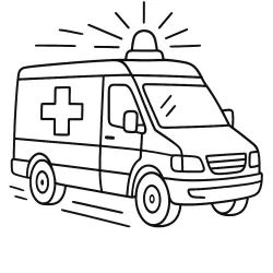 Ambulância para imprimir e colorir