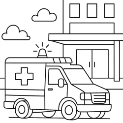 Ambulância para imprimir e colorir
