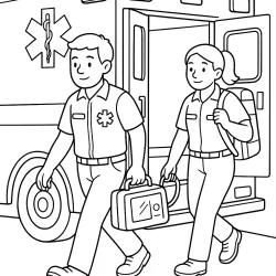 Ambulância para imprimir e colorir