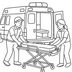 Ambulância para imprimir e colorir