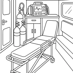 Ambulância para imprimir e colorir