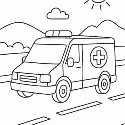 desenho de Ambulância