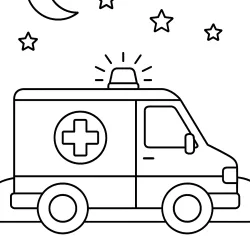 Ambulância para imprimir e colorir