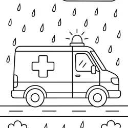 Ambulância para imprimir e colorir