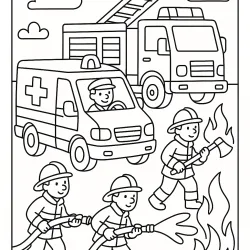 Ambulância para imprimir e colorir