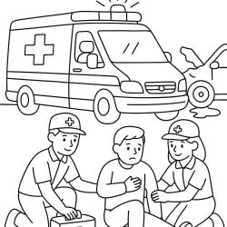 Ambulância para imprimir e colorir