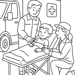 Ambulância para imprimir e colorir