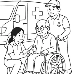 Ambulância para imprimir e colorir