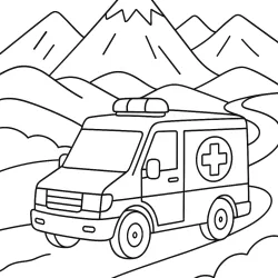 Ambulância para imprimir e colorir