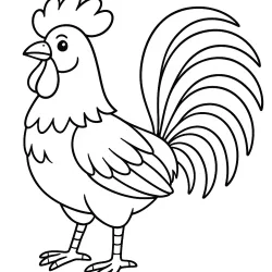 Galo para imprimir e colorir