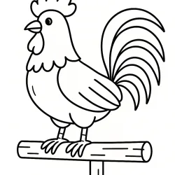 Galo para imprimir e colorir