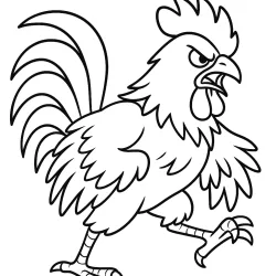 Galo para imprimir e colorir