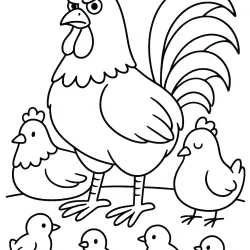 Galo para imprimir e colorir